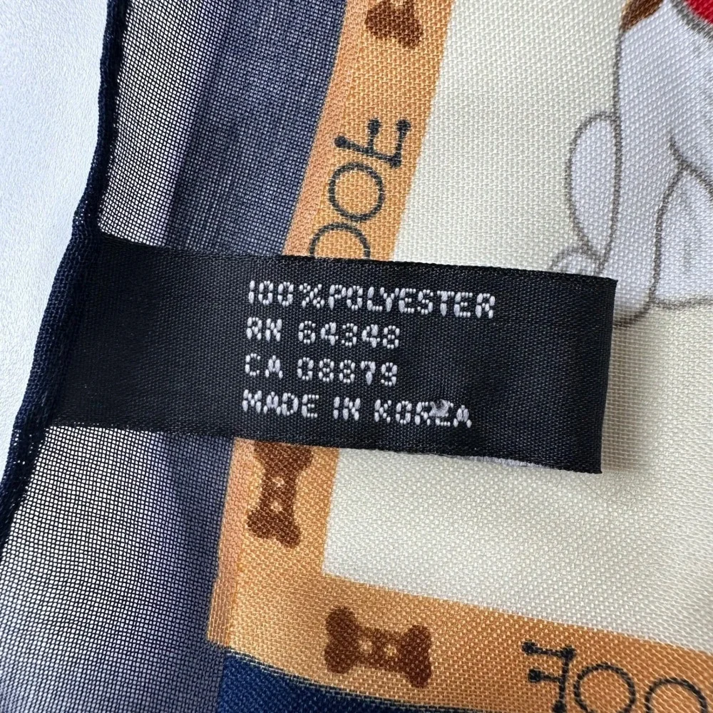 Dog Lover Rectangle Scarf Blue WOOF Border Poodle Shephard Terrier Husky Novelty